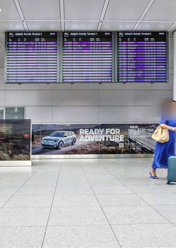 Glass Balustrade Branding Package, Terminals 1 and 2 Arrivals, Munich Airport