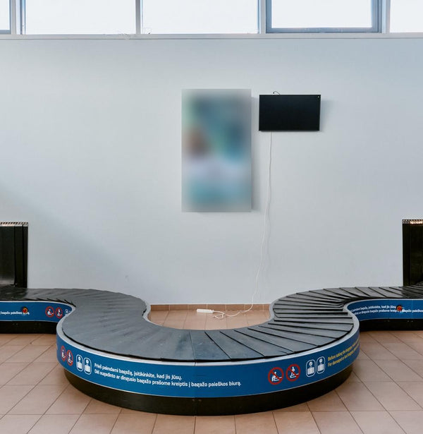 Hanging Digital Screen 75 inch, Non-Schengen Baggage Hall, Palanga Airport