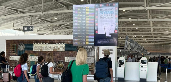 Digital Screen Network, 5 Screens, Check-in Hall, Larnaca Airport