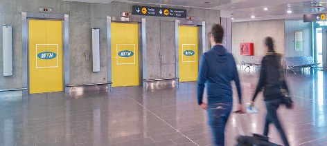 Elevator Door Branding 9, Check-in Hall, Larnaca Airport