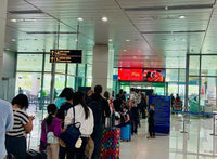 LED Screen above the International Arrivals Exit, Phu Quoc International Airport