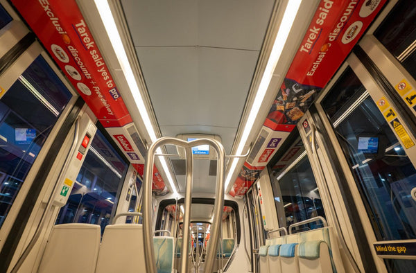 Dubai Tram Advertising, Interior Overhead Panels, Dubai