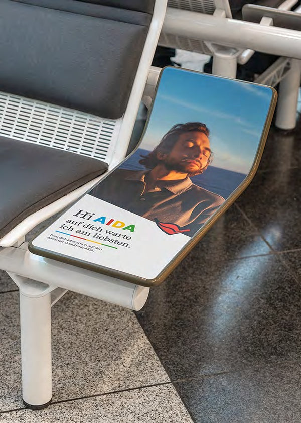 Table and Power Outlet Cover Branding, Terminal 1 Departures, Munich Airport