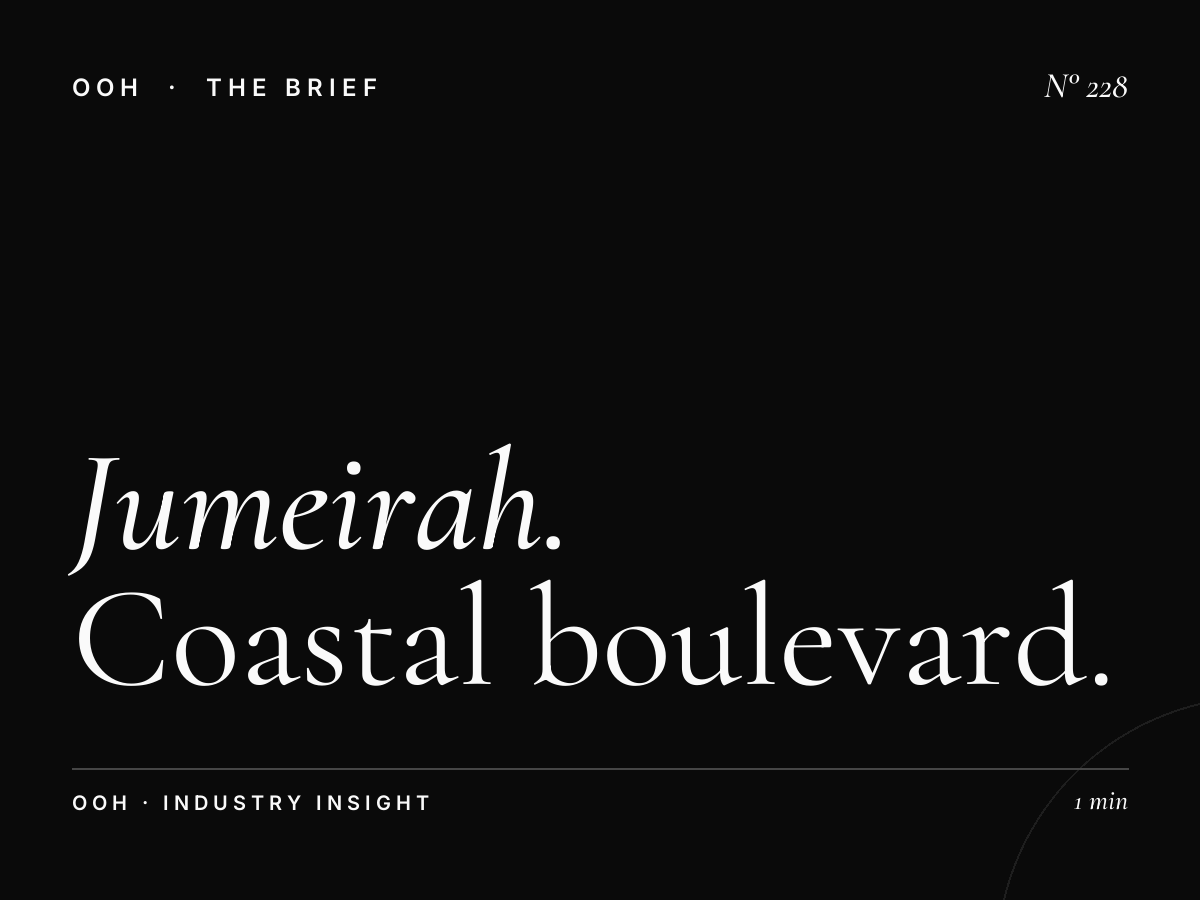 Jumeirah Road Lamp Posts: Coastal Boulevard Advertising Opportunities