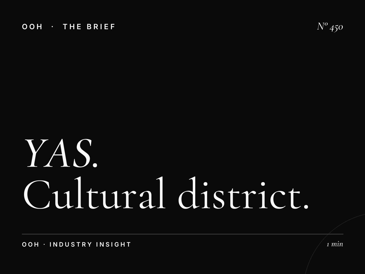 YAS - Saadiyat Highway Hoarding | Cultural District Billboard Advertising