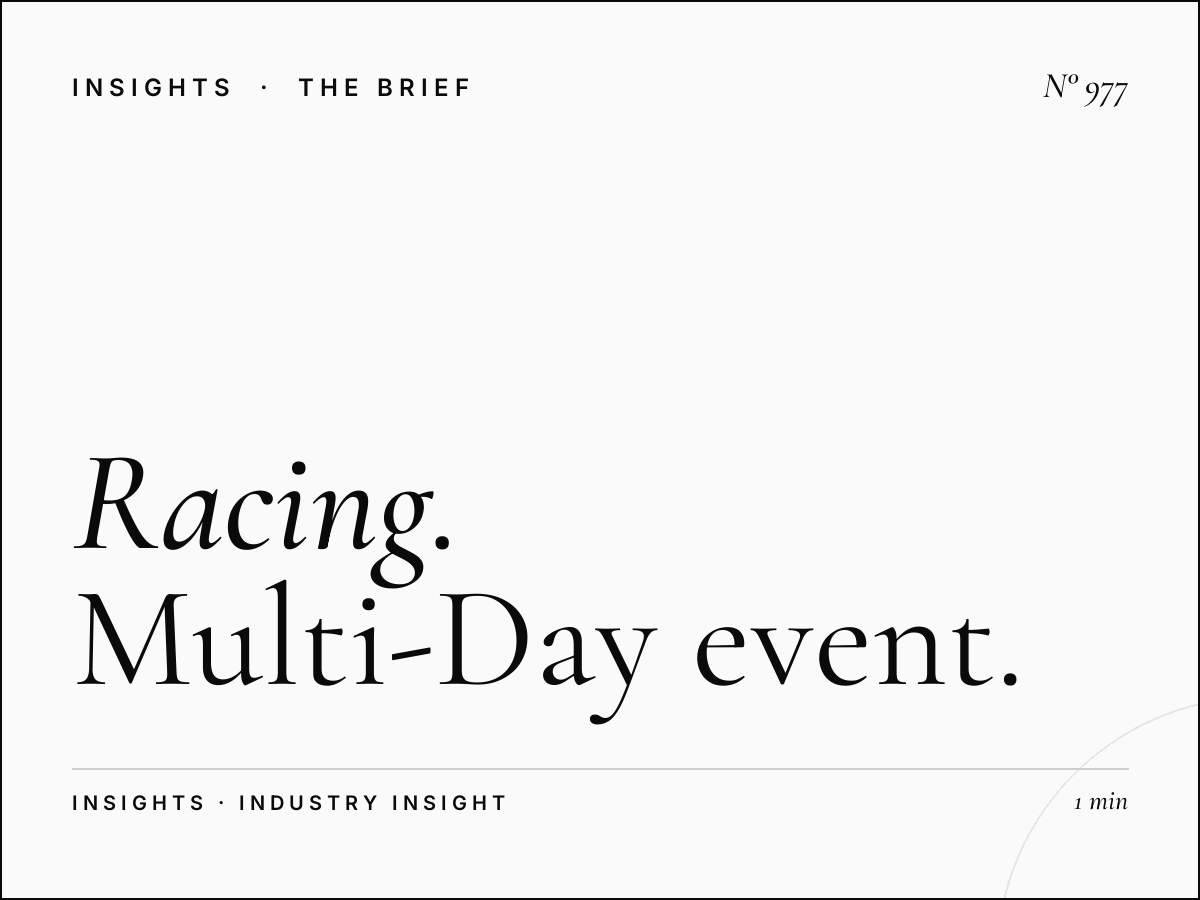 Racing Festival Sponsorship | Multi-Day Event Coverage Strategy