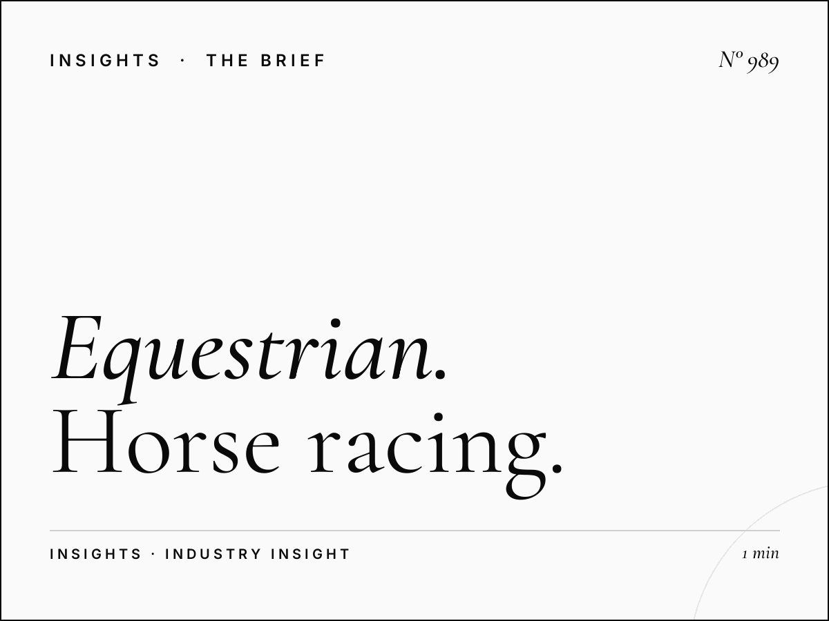 Equestrian Equipment Advertising | Horse Racing Industry Products