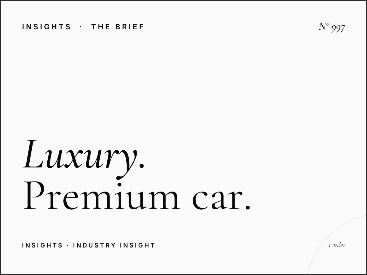 Luxury Automotive Advertising | Premium Car Brands