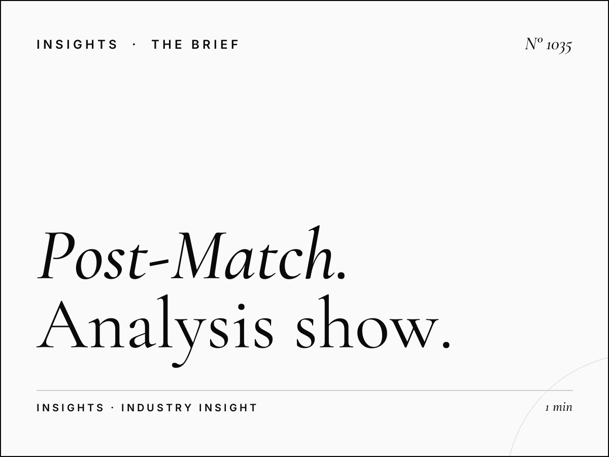 Post-Match Advertising | Analysis Show Commercial Slots
