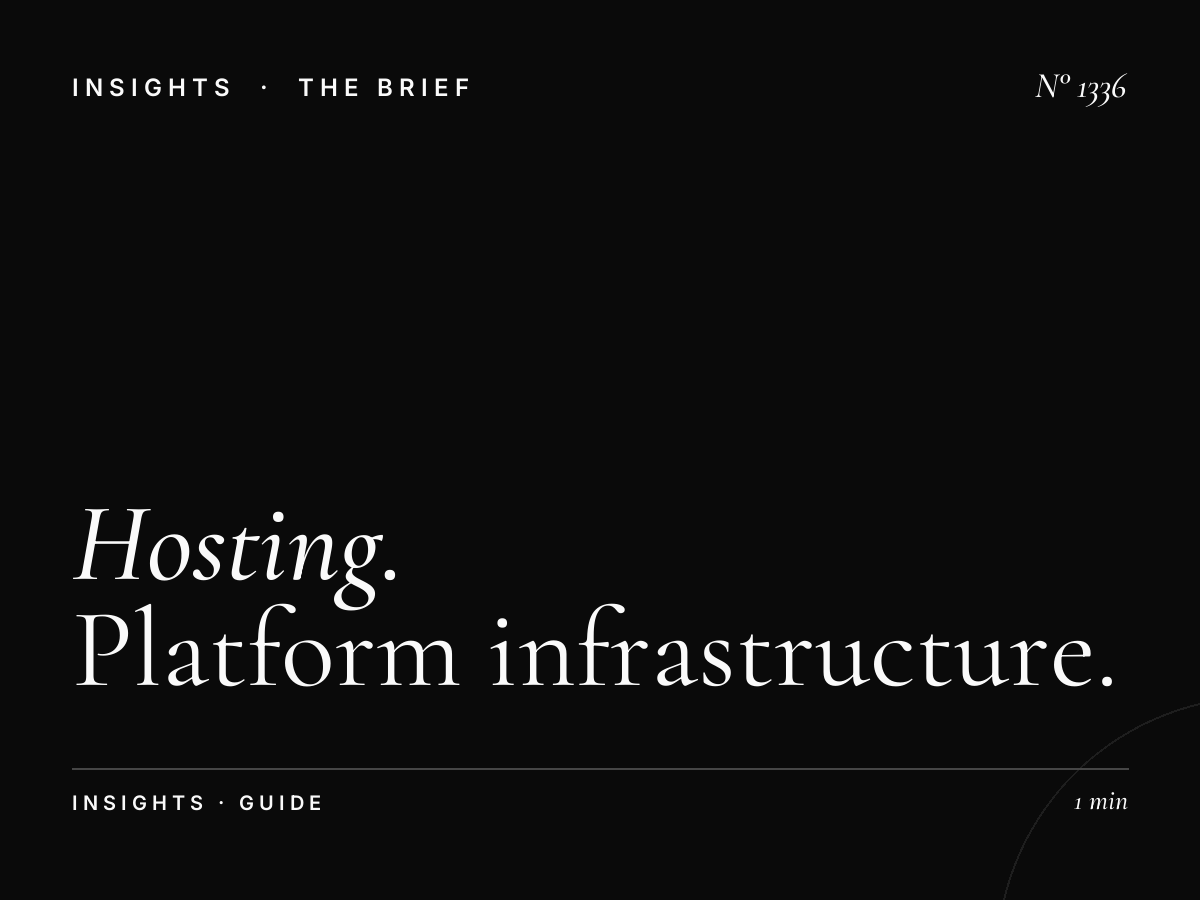 Hosting & Maintenance | Platform Infrastructure Services Guide