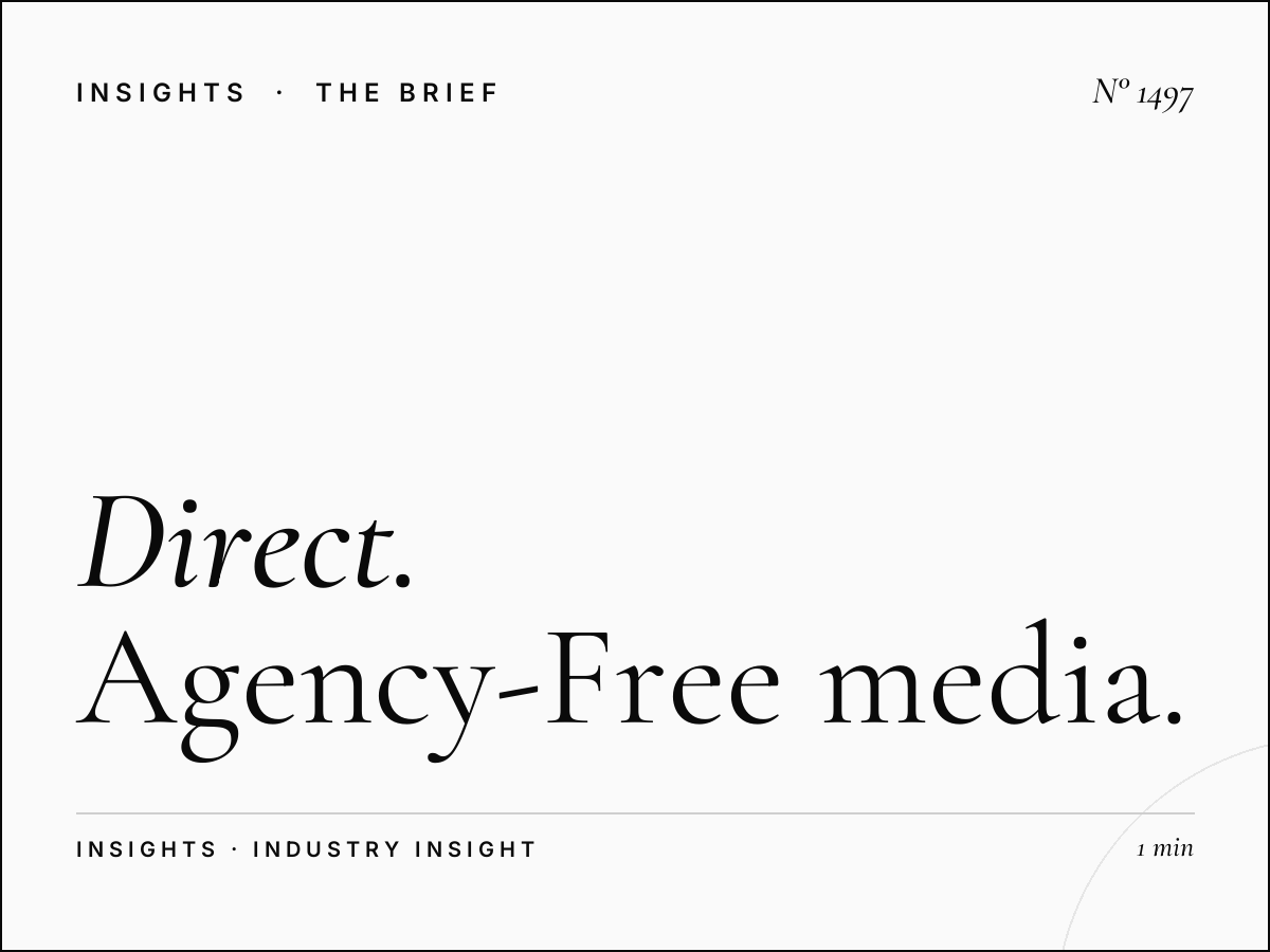 Direct Booking No Middleman | Agency-Free Media Buying