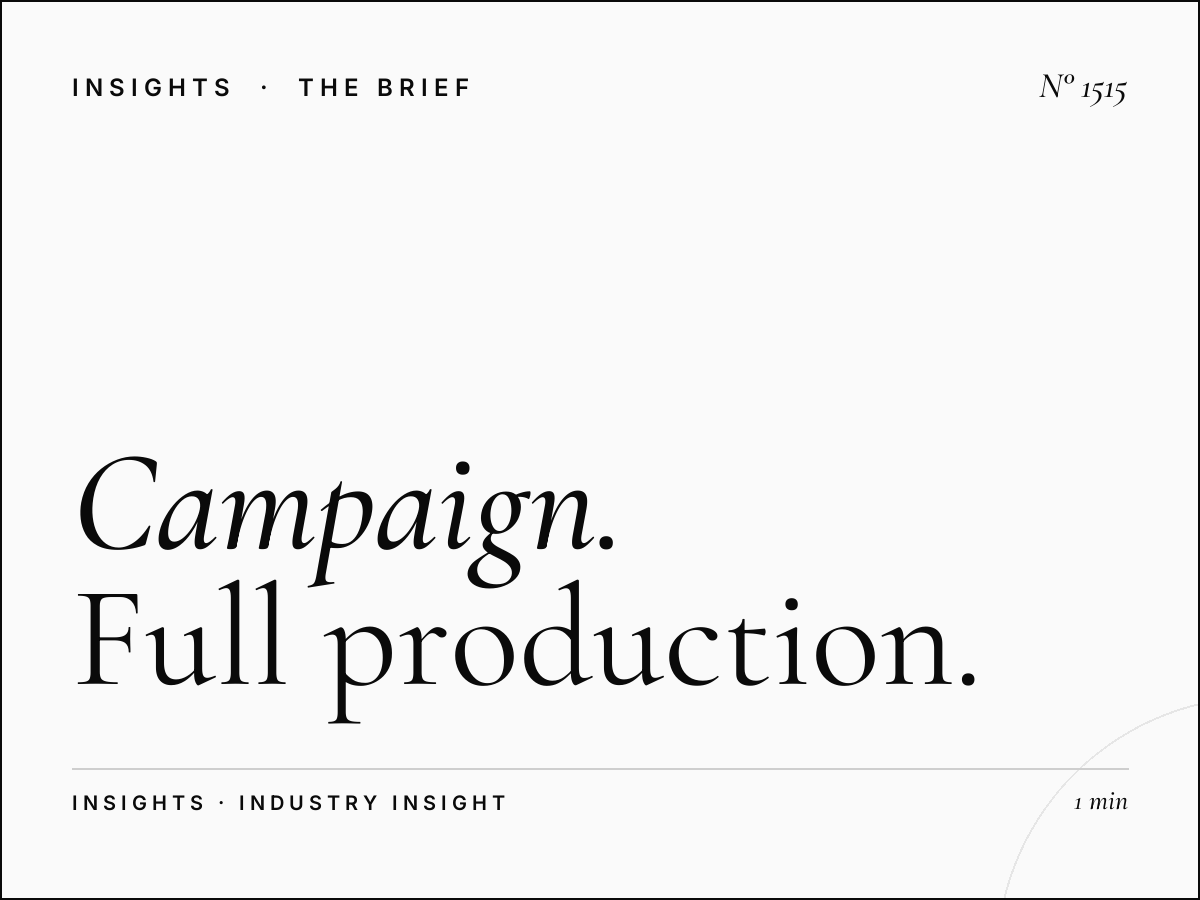 Campaign Creative Included | Full Production Package