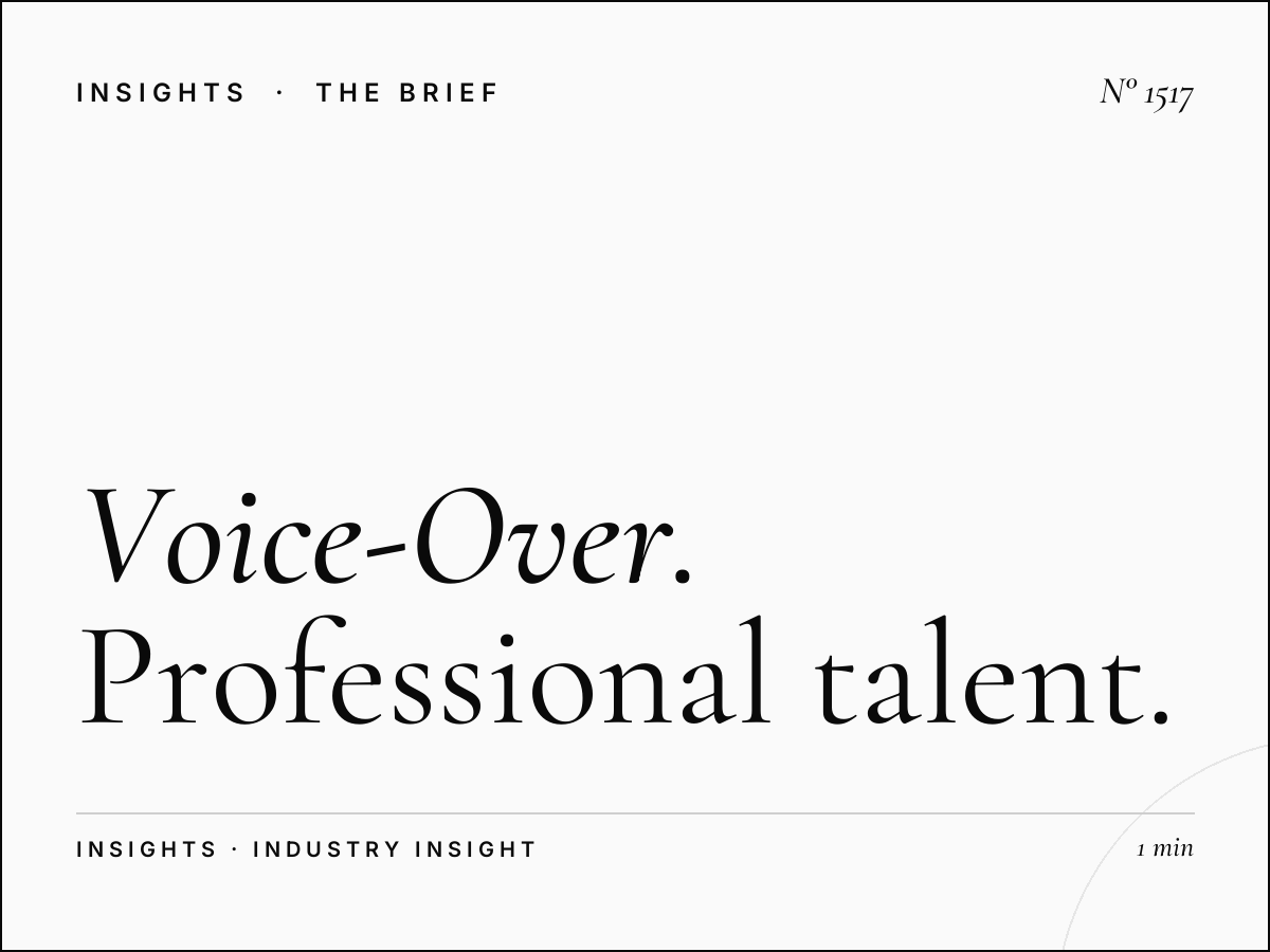 Voice-Over Services Included | Professional Talent Recording