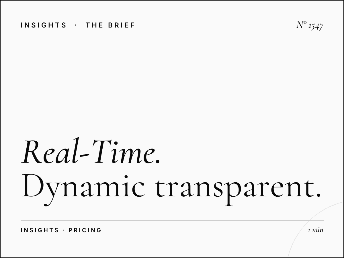 Real-Time Price Updates | Dynamic Transparent Pricing