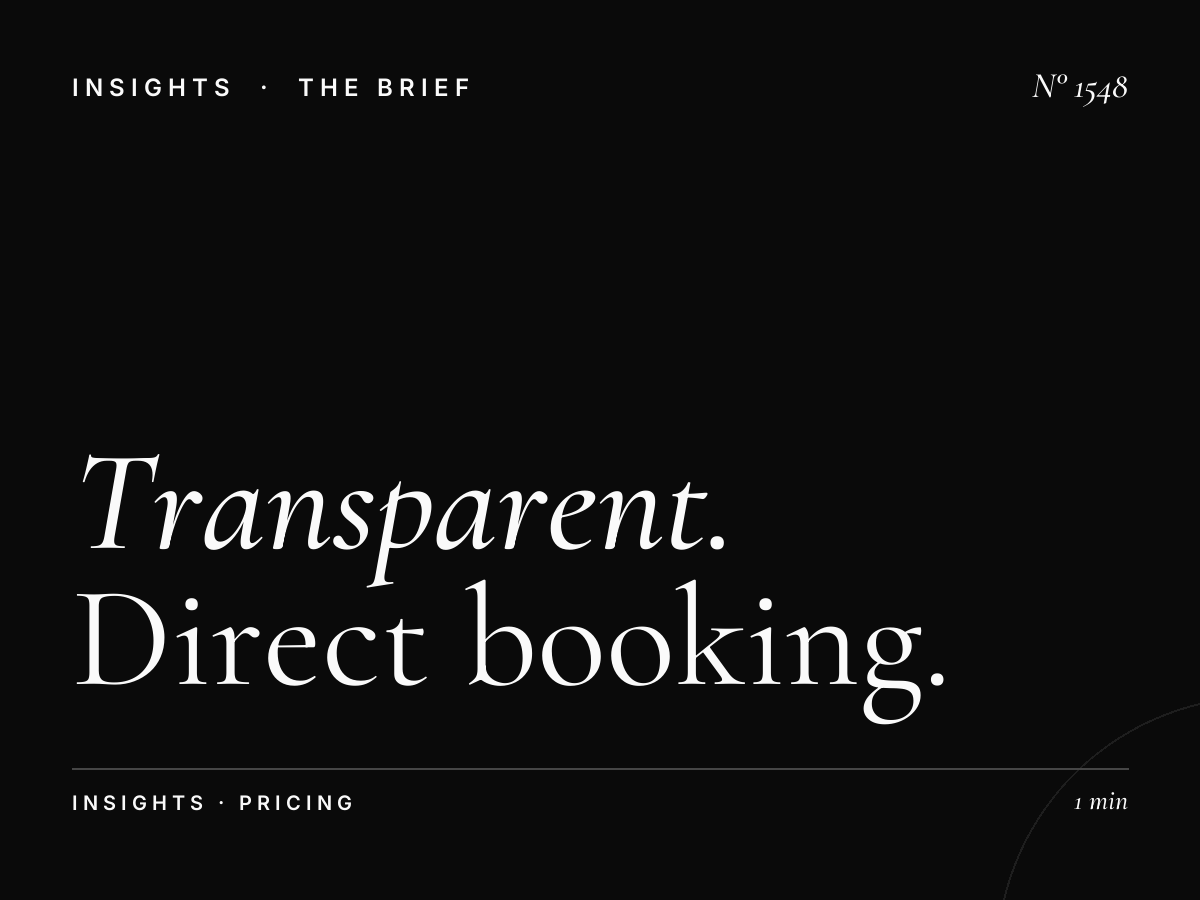 Transparent Agency-Free Pricing | Direct Booking Savings