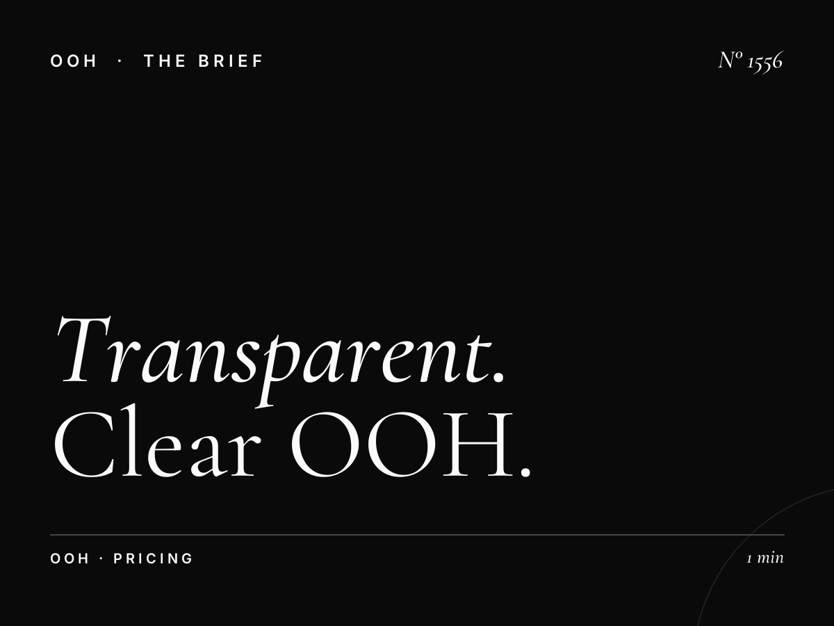 Transparent Billboard Pricing Online | Clear OOH Costs