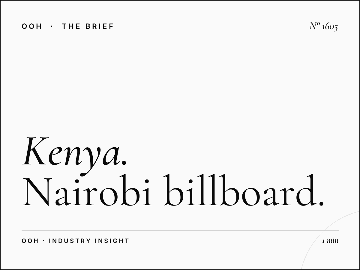 Kenya OOH Advertising | Nairobi Billboard Opportunities