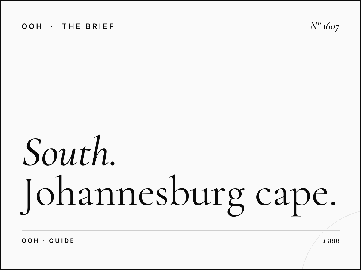 South Africa OOH Advertising | Johannesburg Cape Town Guide