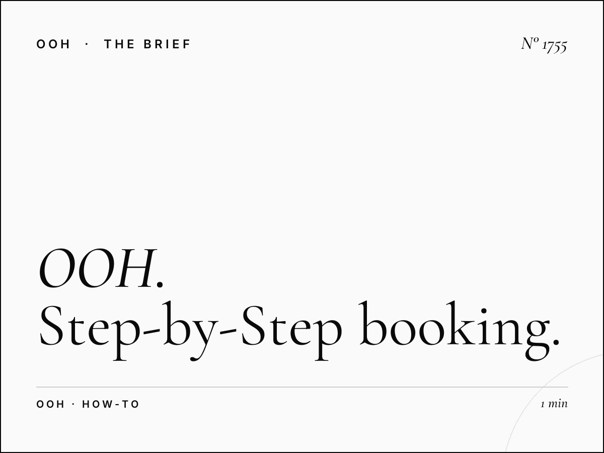 **UK OOH Advertising Purchase | Step-by-Step Booking Process**