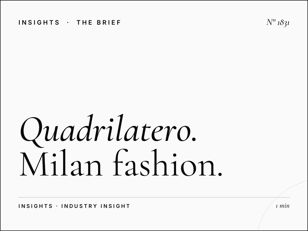 Quadrilatero della Moda | Milan Fashion District Advertising
