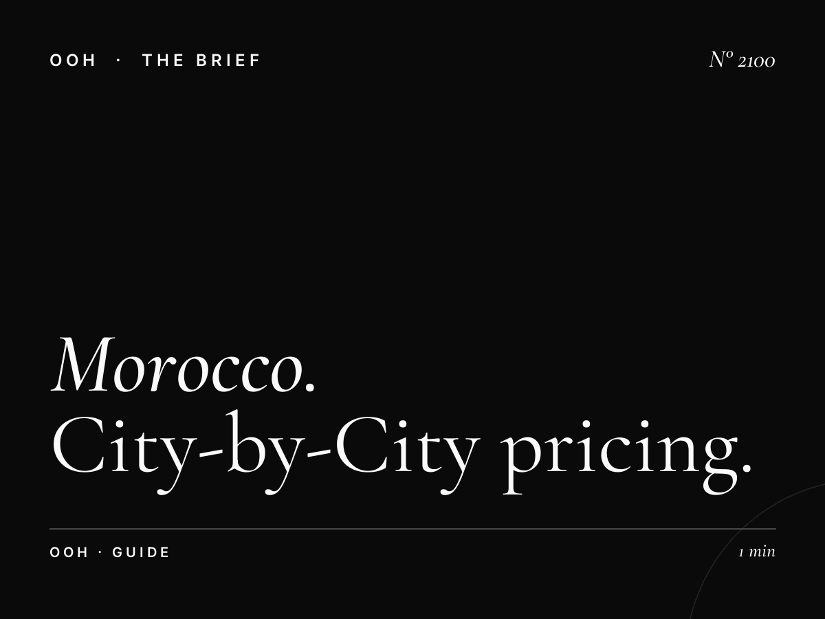 Morocco Billboard Costs | City-by-City Pricing Guide