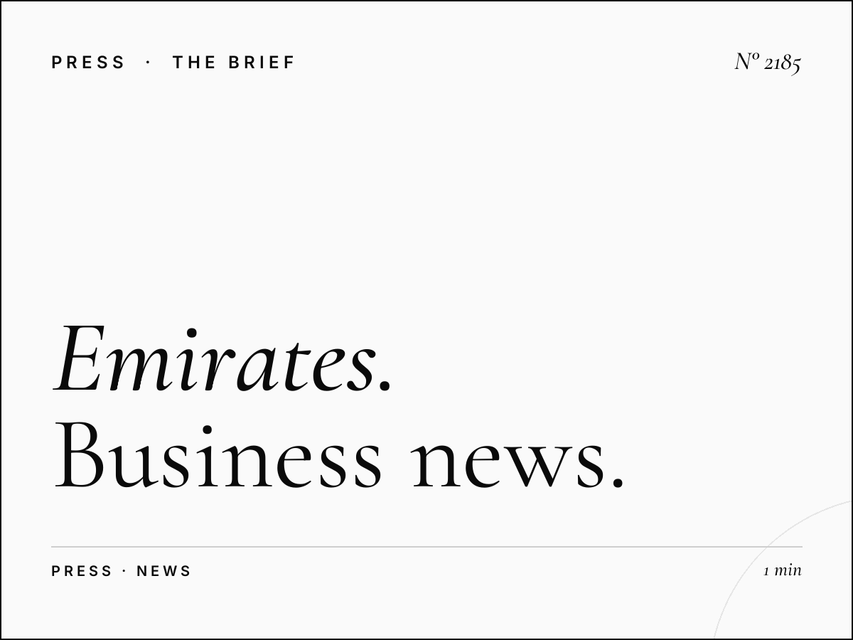 Emirates 24/7 | Business News Magazine Advertising Dubai One