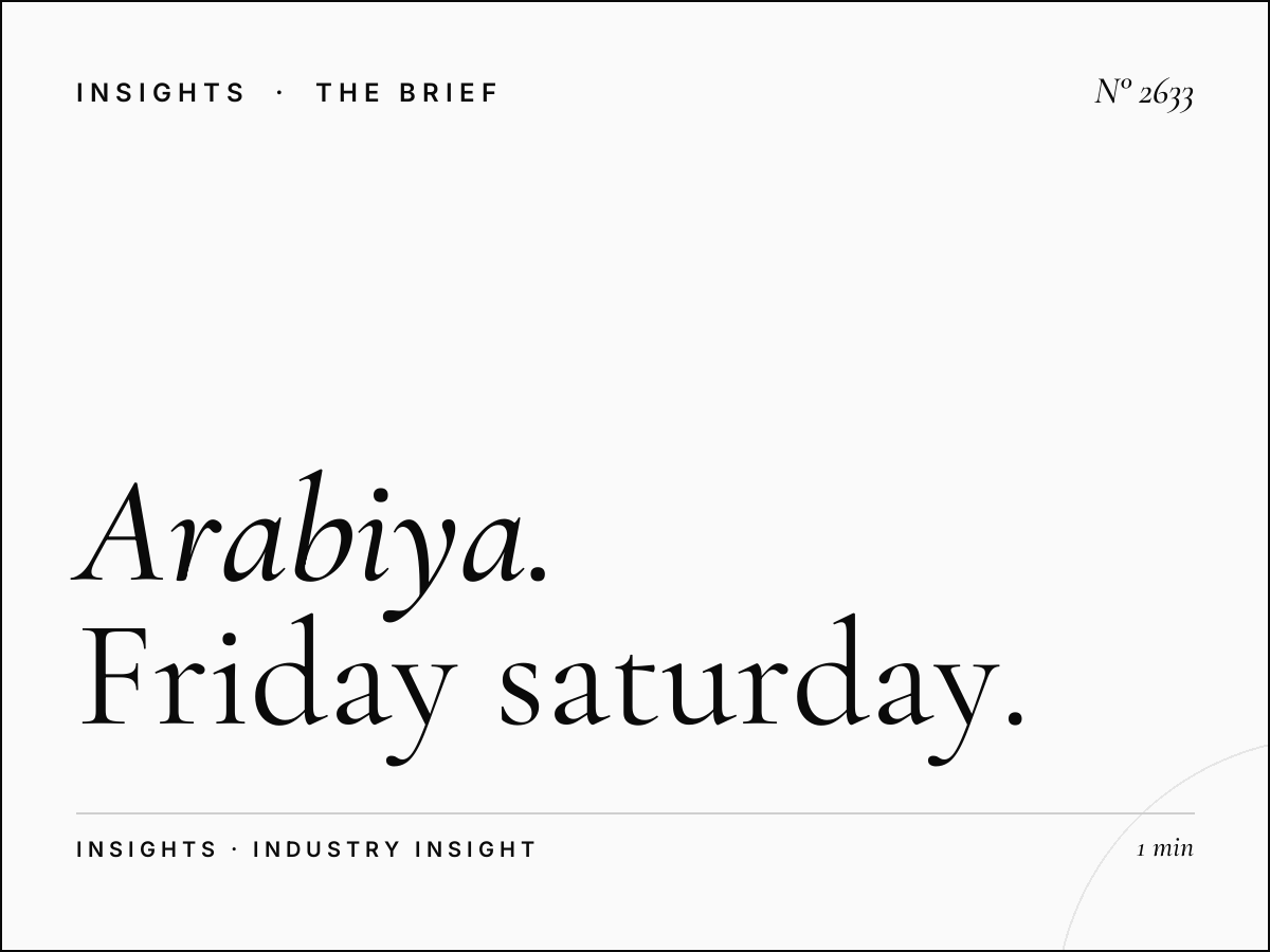 Al Arabiya 99 Weekend Advertising: Friday Saturday Programming