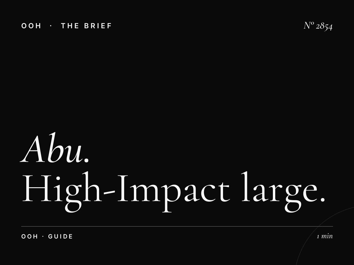 Abu Dhabi Megacoms OOH: High-Impact Large Format Advertising Guide