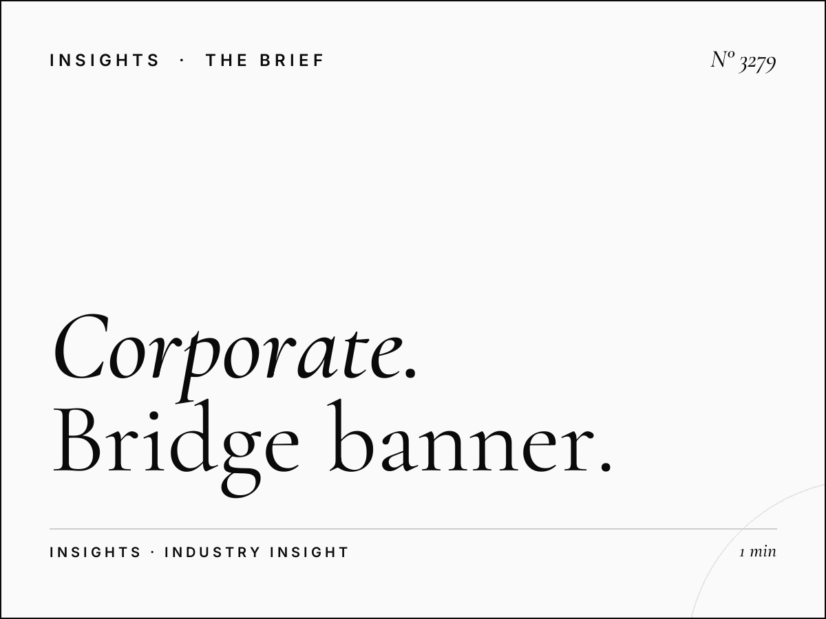 Corporate Audience SZR Internet City: Bridge Banner Strategy