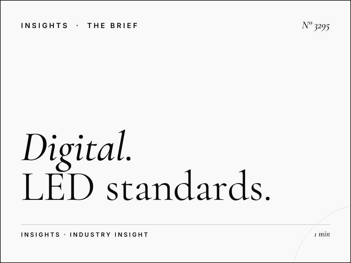 Digital Bridge Dimensions SZR WTC: LED Standards
