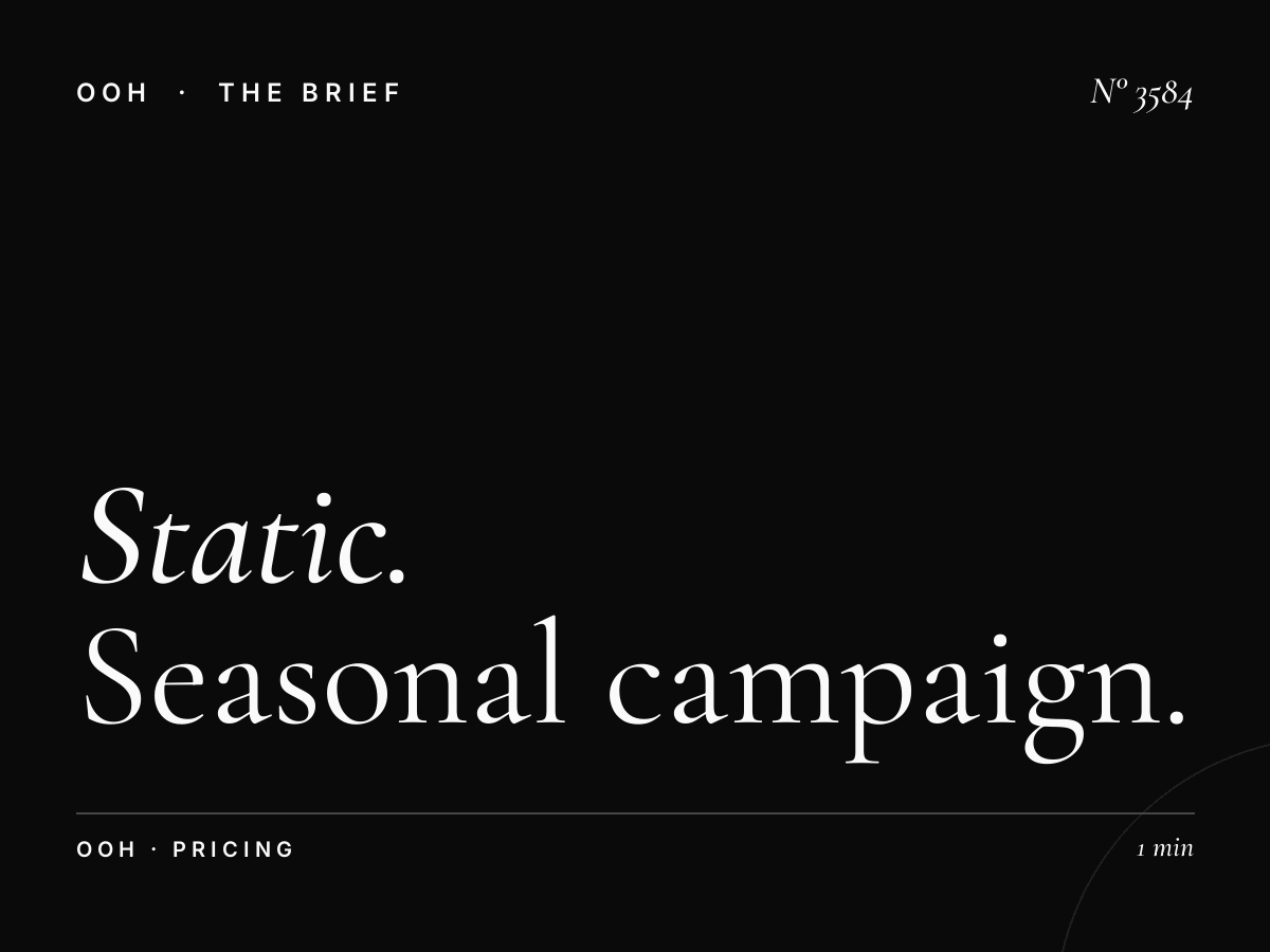 Static Unipole Rates Global Village: Seasonal Campaign Pricing