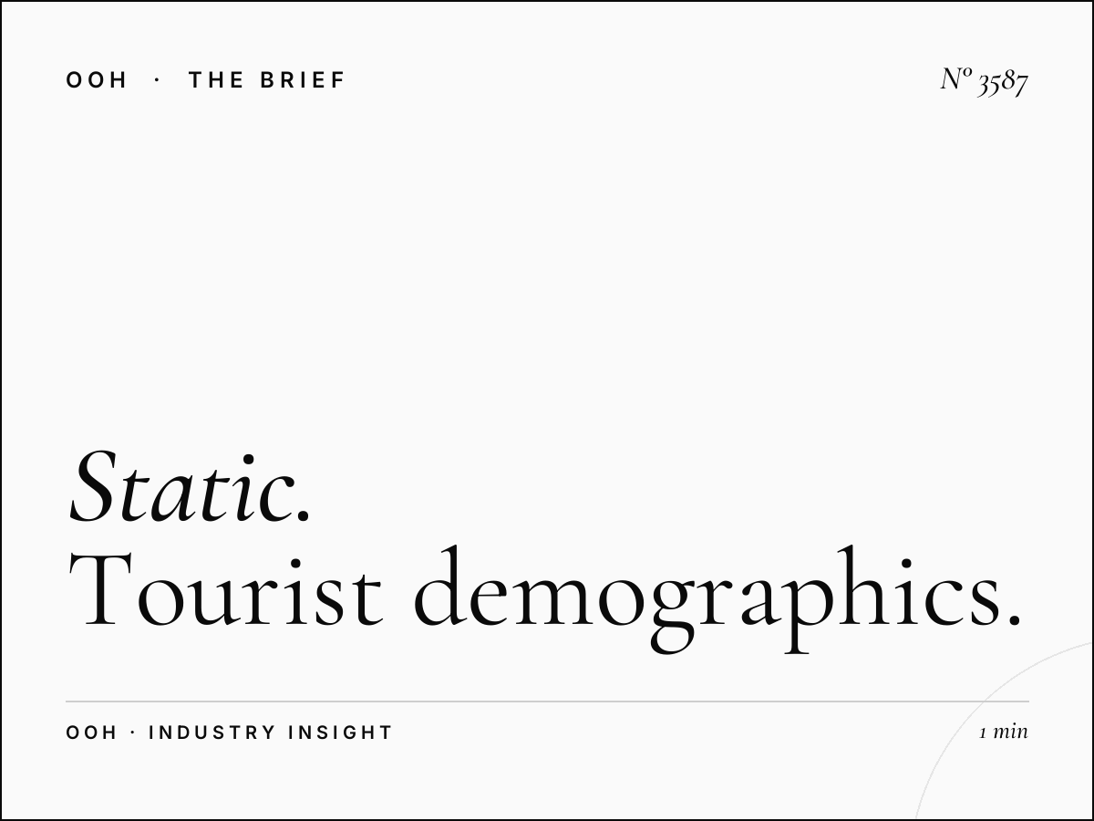 Static Unipole Audience Global Village: Tourist Demographics