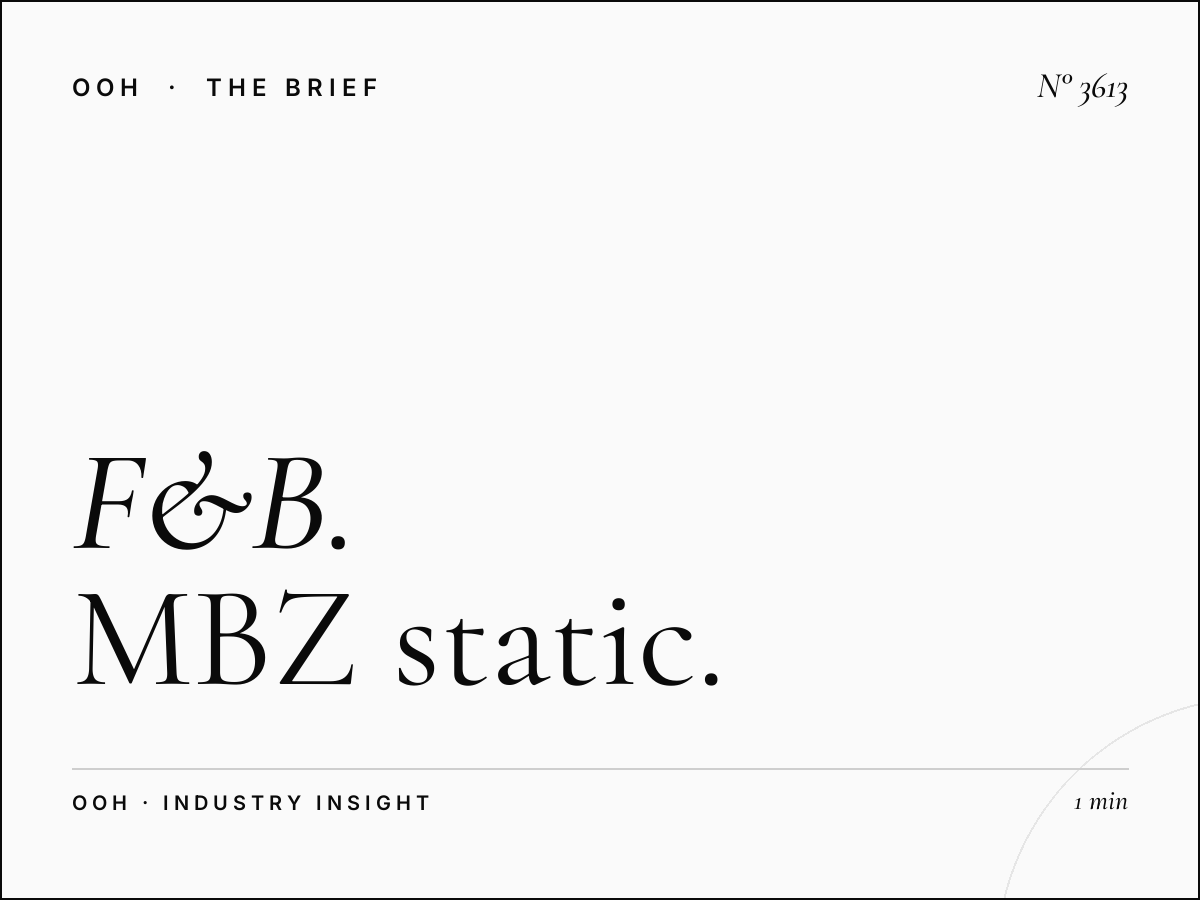 F&B Restaurants Global Village: MBZ Static Unipole Dining