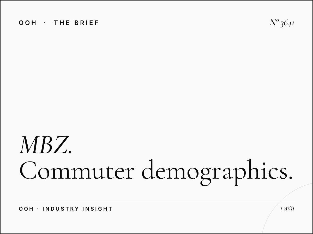 MBZ Static Unipole Audience: Commuter Demographics