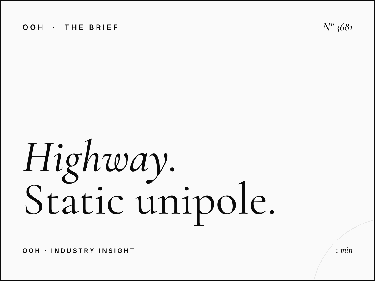 Highway Visibility MBZ Road: Static Unipole Effectiveness