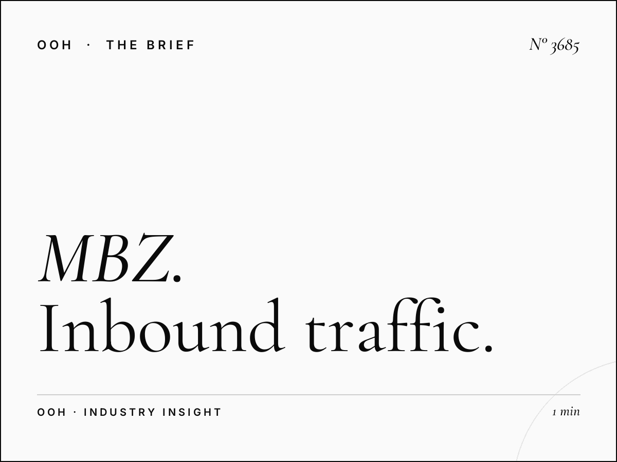 MBZ Static Unipole Dubai Bound: Inbound Traffic
