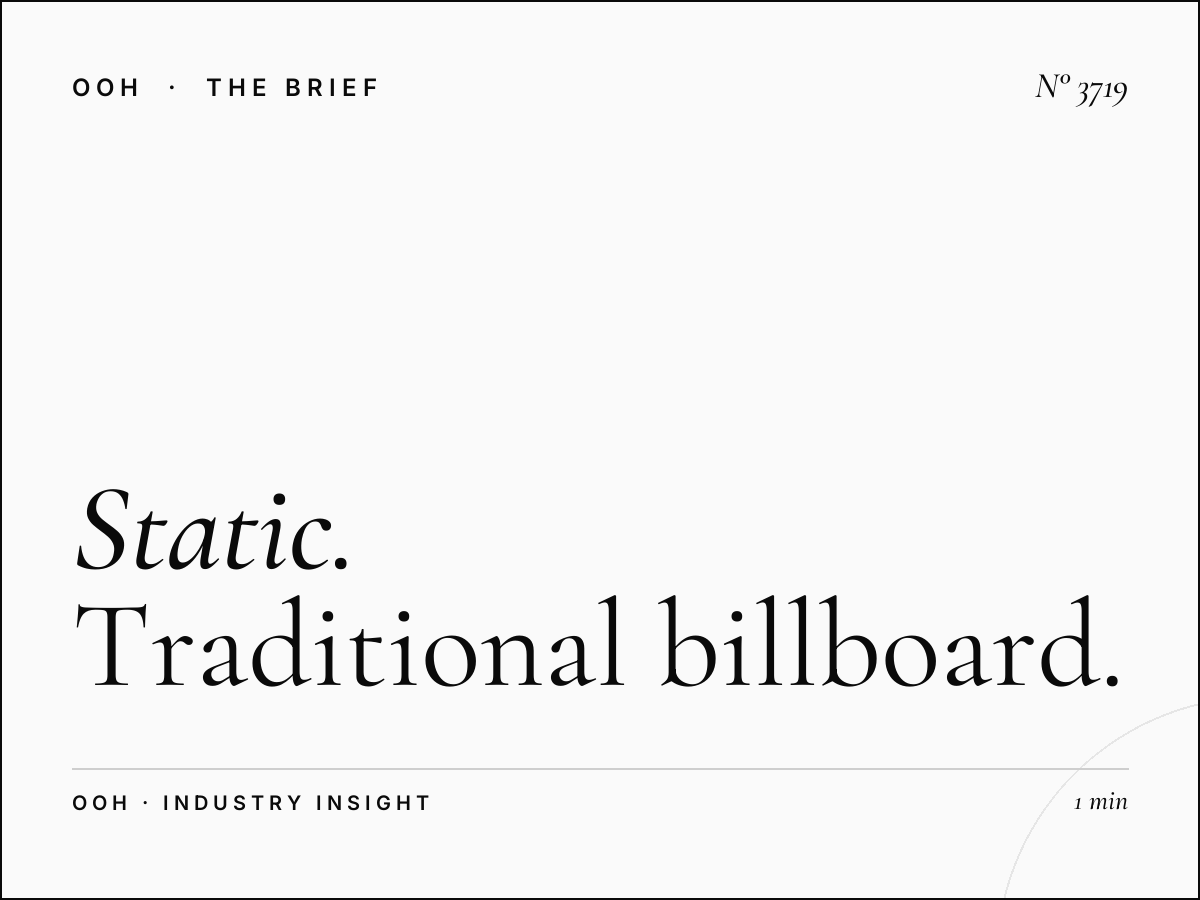 Static Unipole MBZ Road: Traditional Billboard Campaign