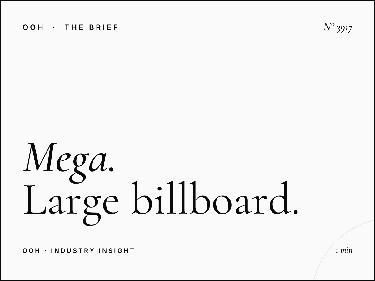 Mega Format Benefits Hessa Road: Large Billboard Value