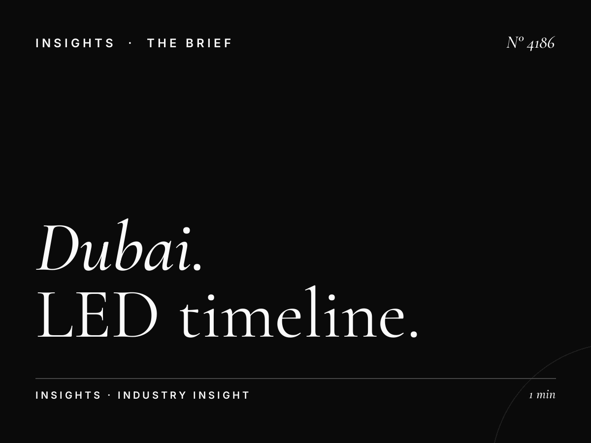 Dubai Al Ain Digital Production: LED Timeline