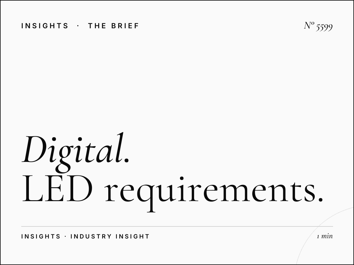 Digital Bridge Content SZR WTC: LED Requirements