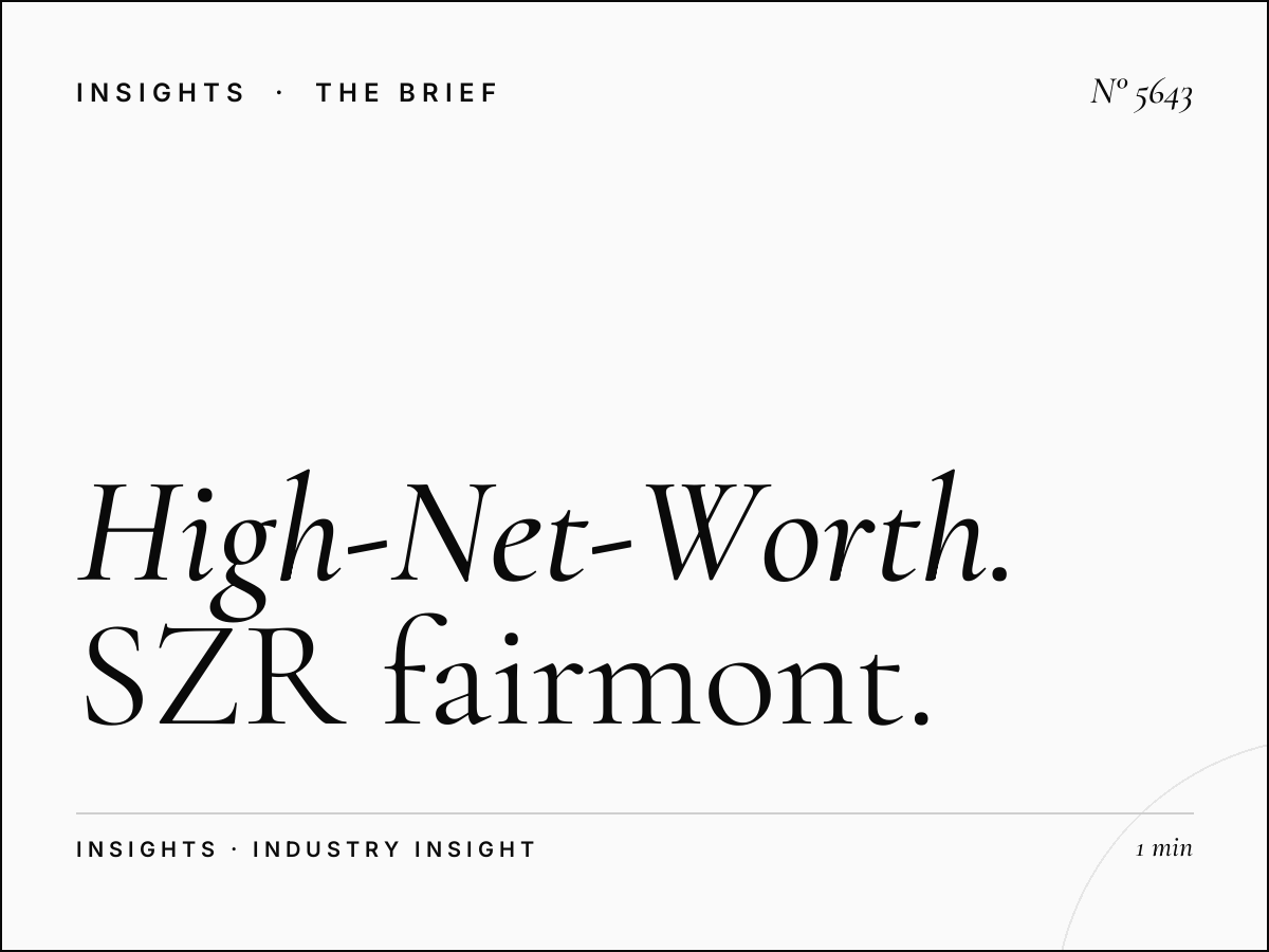 High-Net-Worth Commuters: SZR Fairmont Skyline Targeting