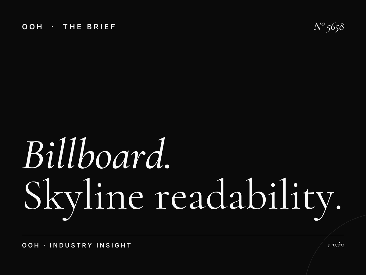 Billboard Typography SZR Fairmont: Skyline Readability