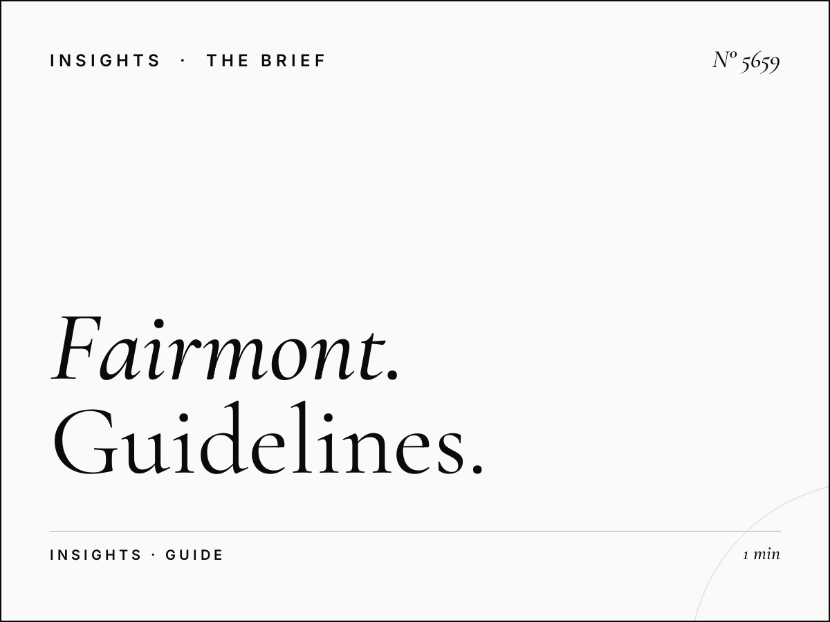 Fairmont Skyline Message Strategy SZR: Guidelines