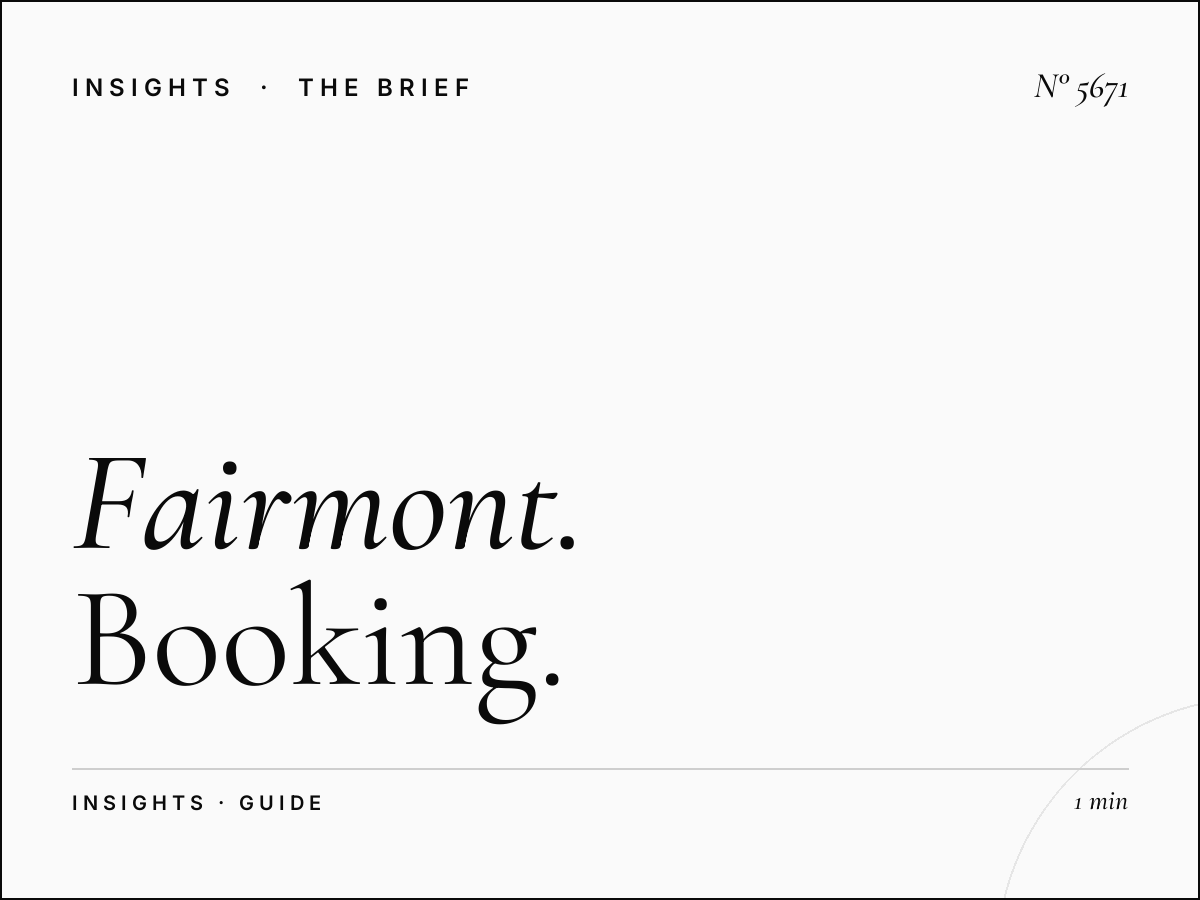 Fairmont Skyline Reservation SZR: Booking Guide