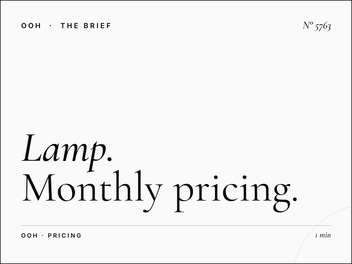 Lamp Post Rates SZR Dubai Canal Hessa: Monthly Pricing