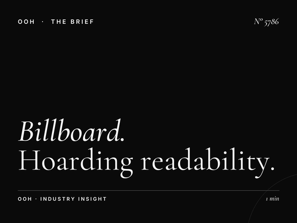 Billboard Typography SZR Tesla: Hoarding Readability