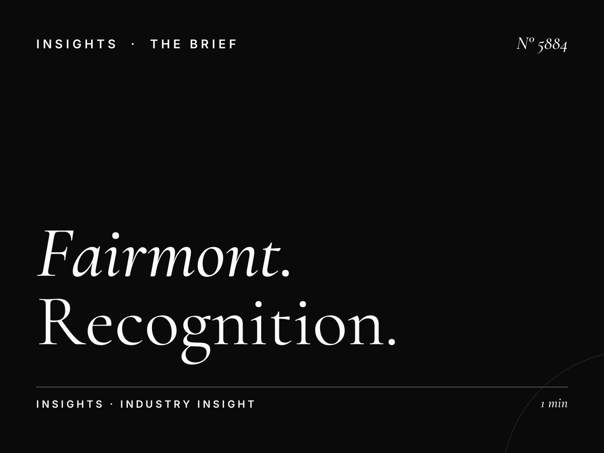 Fairmont Skyline Brand Impact SZR: Recognition