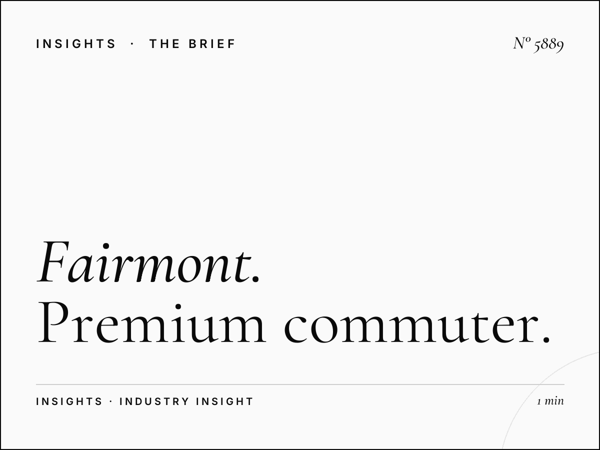 Fairmont Skyline Audience SZR: Premium Commuter Demographics