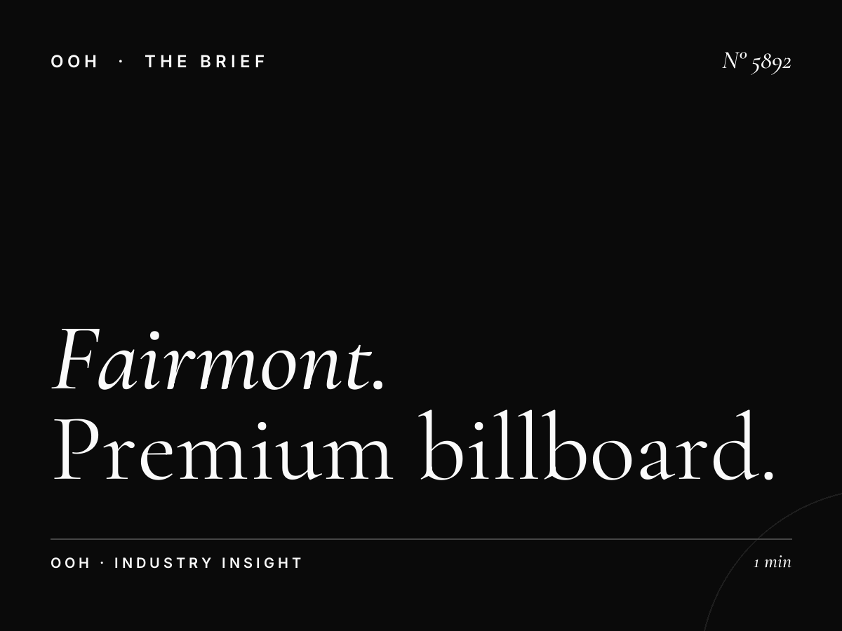 Fairmont Skyline Site SZR: Premium Billboard Spot