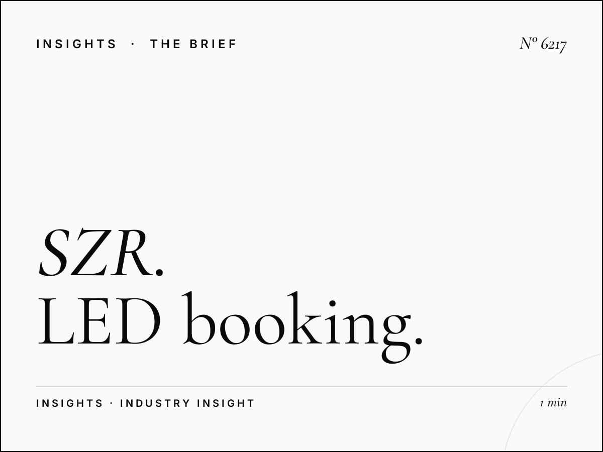 SZR Digital Icons Contracts: LED Booking Terms